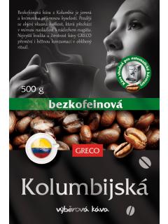 Bezkofeinová káva z Kolumbie - zrnková